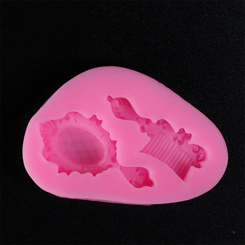 Silicone Mold DIY Mirror Comb Soap Candy Silicone Fondant Mold Sugar Craft Cake Decorating Tools Christmas