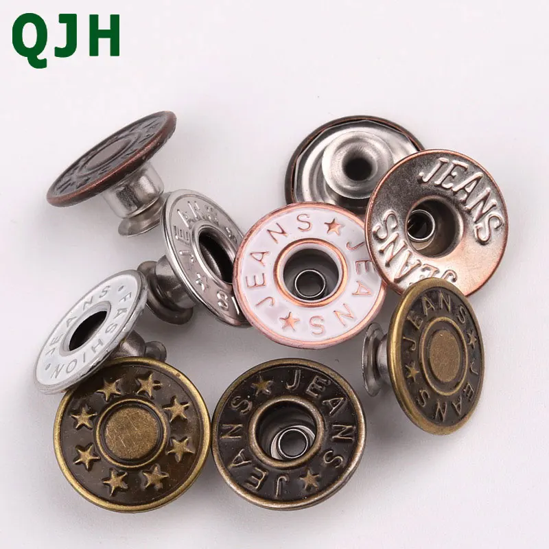 

20pcs/set 17mm QJH High Quality Metal Buttons with Setting Tools/Storage Jeans Buttons DIY Sewing Accessories for Jackets/Jeans