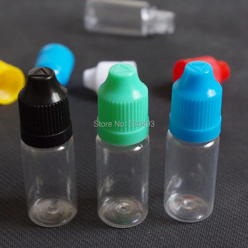 Ясно Пластик капельница 10 мл бутылки с восковыми Кепки и длинные совет для электронной сигареты глазные капли электронной жидкости