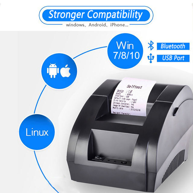 Thermal receipt printer POS printer 58mm Bluetooth USB for supermarkets and stores
