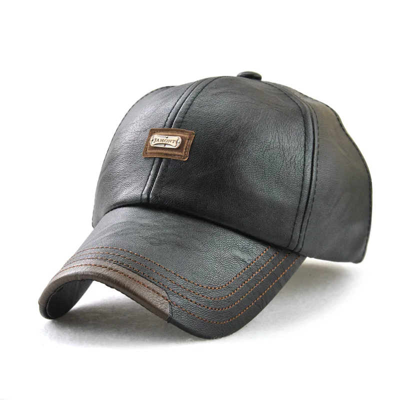 

Winter Hat Men'S Dad Hat Warm Brown Black Casual Solid Leather Lightweight Breathable Soft Fashion Street Dome Baseball Cap