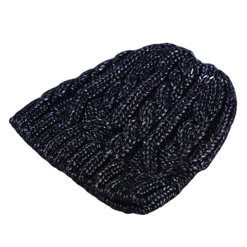 Женская Корейская версия диких твист вязаный Skullies осень и зима сплошной Повседневный модный теплый свитер шапка