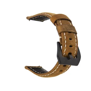 

Fashion Simple Men Women Watchbands For TicWatch 2 Leather Strap Replacement Band+Tempered Glass Screen Protector Buckle