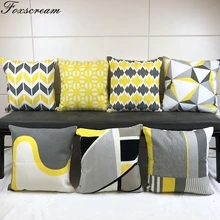 Домашний декор вышитая наволочка для подушки зеленый геометрический цветочный холст хлопок Suqare наволочка с вышивкой 45x45 см