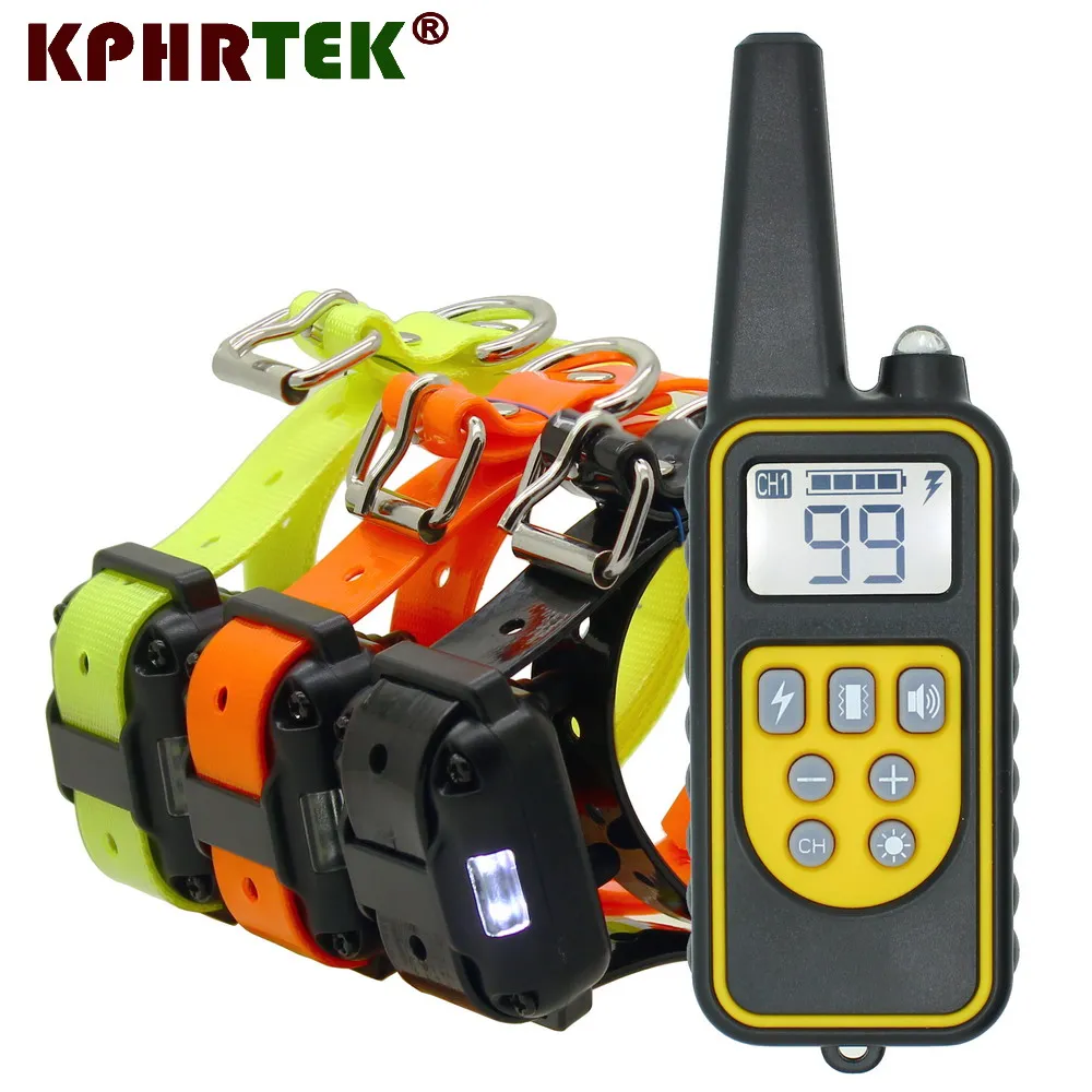

High-end 800 meters Remote Dog Training Collar Rechargeable and waterproof KPHRTEK KP-DT01 Shock Vibration 99 Level 28815180420