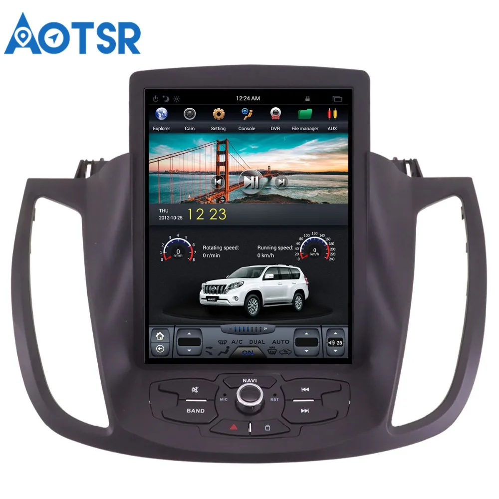 Excellent Android 7.1 Tesla style Car No DVD Player GPS Navigation For Ford Kuga 2013-2017 Auto navi stereo headunit multimedia recoder 10