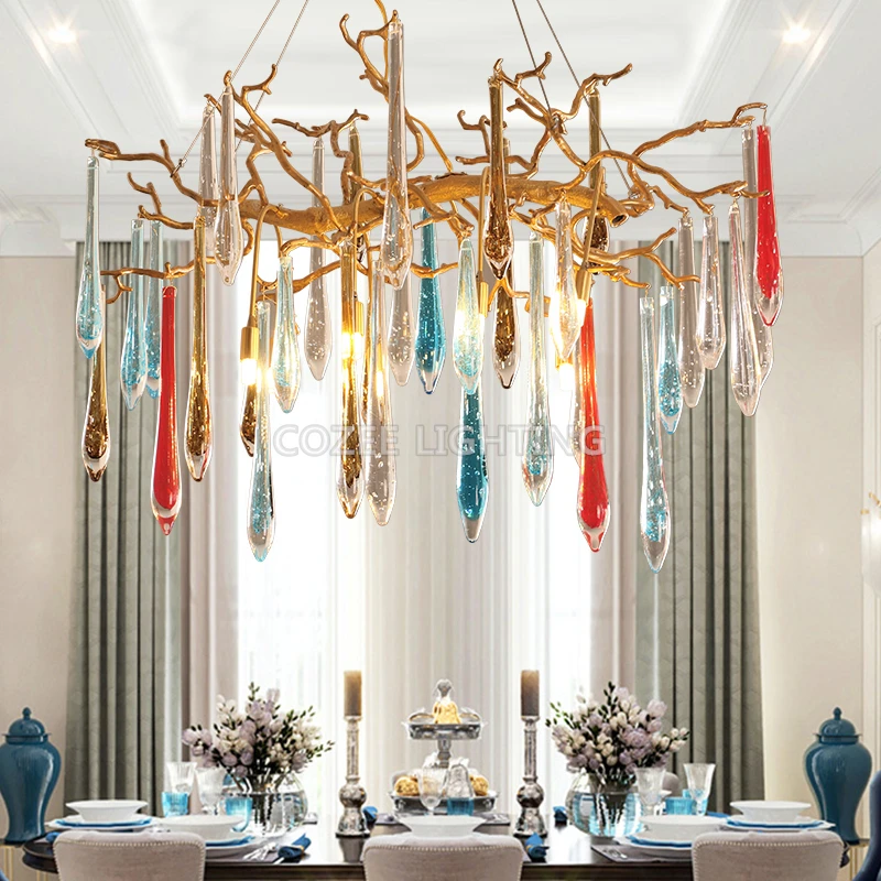 modern colored glass chandeliers