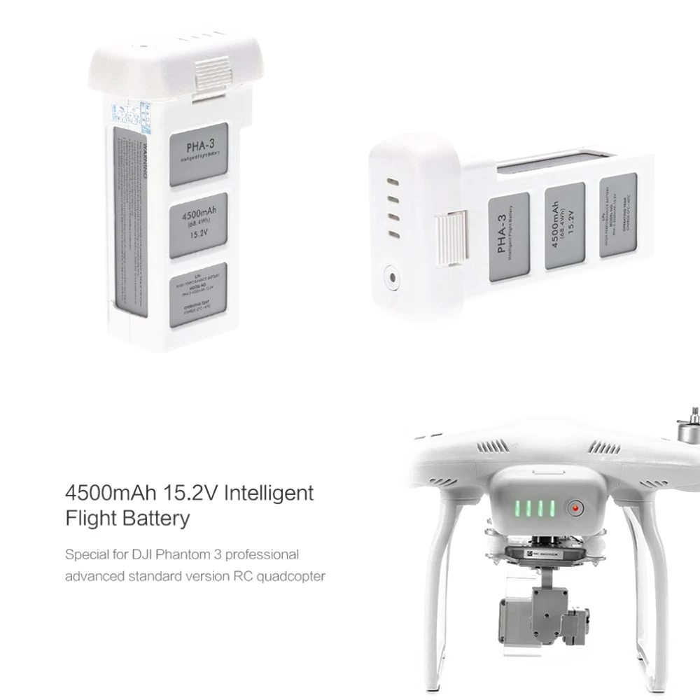 

1pcs 15.2V 4500mAh Standard Intelligent LiPo Battery For DJI Phantom 3 Drone