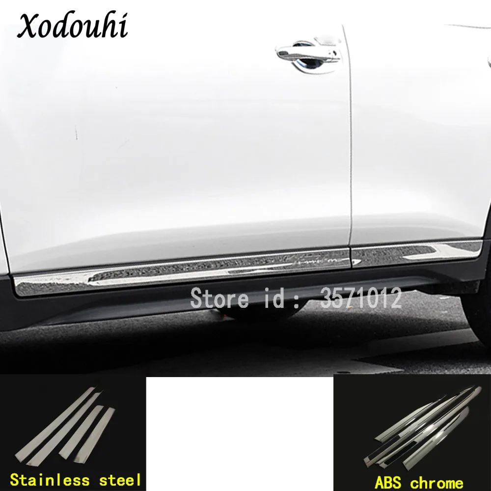 

For Nissan X-Trail XTrail T32/Rogue 2017 2018 2019 Car styling Side Door trim Strip Molding Stream panel bumper hoods part 4pcs