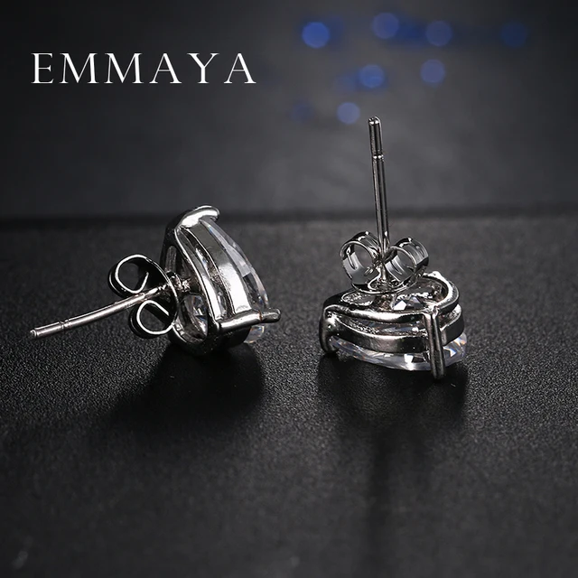 Emmaya-Pendientes de circonia cúbica con diseño de gota de agua para Mujer, aretes de tuerca, aretes Emmaya-Pendientes de circonia cúbica con diseño de gota de agua para Mujer, aretes de tuerca, aretes