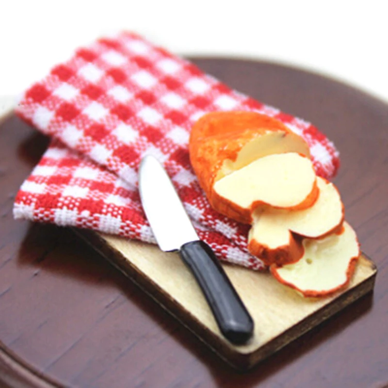 Микроволновая печь еда Хлеб кулинарная доска нож разделочный блок 1: 12 1:6 масштаб миниатюрный для кукольного дома ролевые игры кухня игрушка