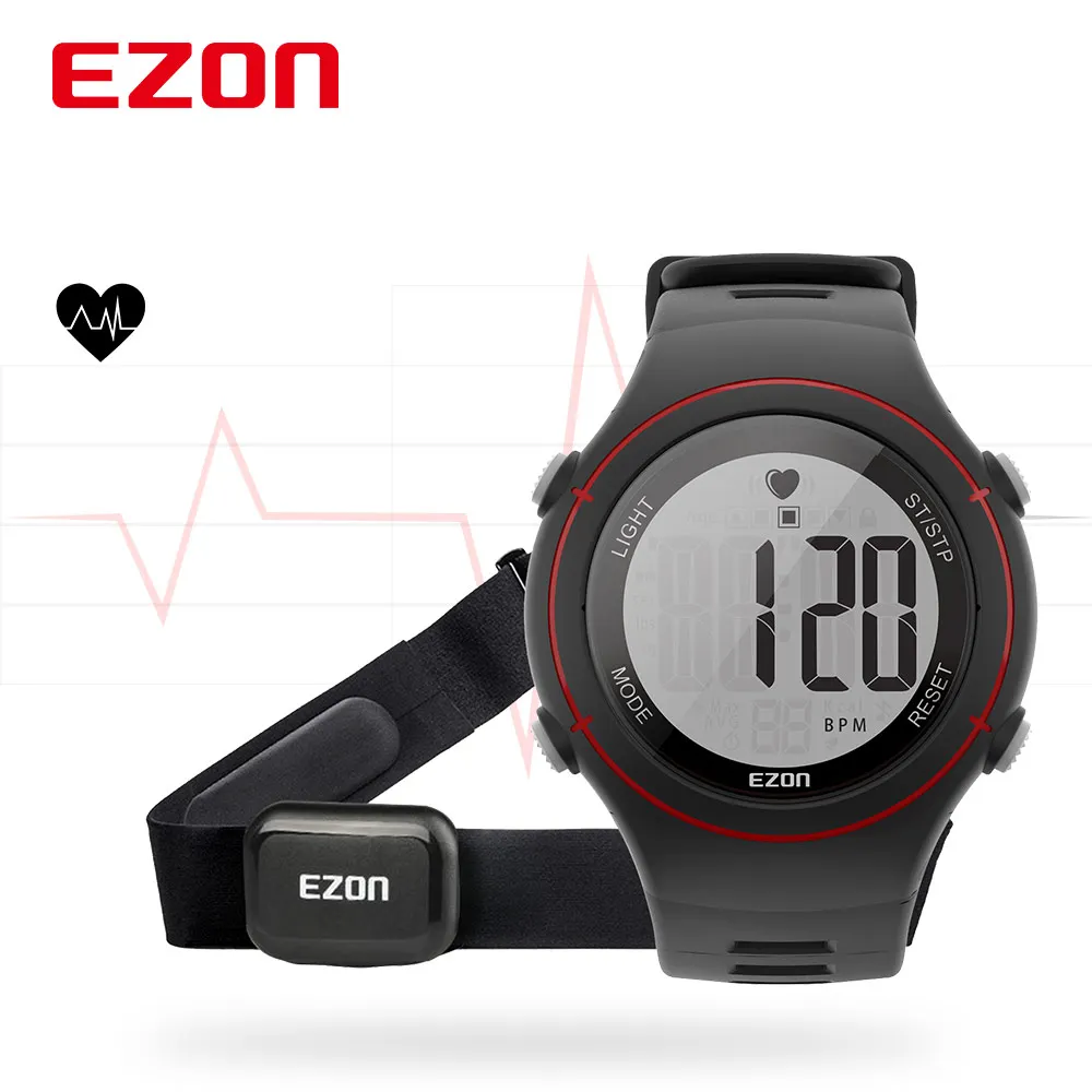 Новинка EZON T037 мужские и женские спортивные наручные часы с цифровым монитором сердечного ритма уличные часы для бега Будильник хронограф с нагрудным ремешком