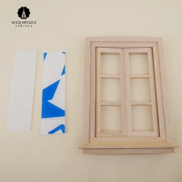 Горячая кукольный дом Миниатюрный DIY деревянный материал окна ручной работы Классический створки
