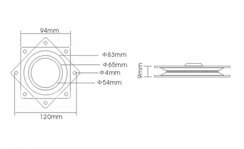 Фитинг 4 ''Малый выставочный поворотный стол подшипниковая поворотная пластина Lazy Susan! Отлично подходит для механических проектов