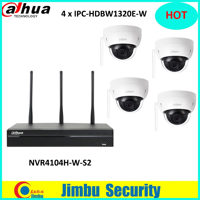 

Dahua wifi recorder NVR4104HS-W-S2 4CH 2.4GHz and 5GHz 3MP IPC-HDBW1320E-W wifi IP camera p2p easy4ip Surveillance Camera kit