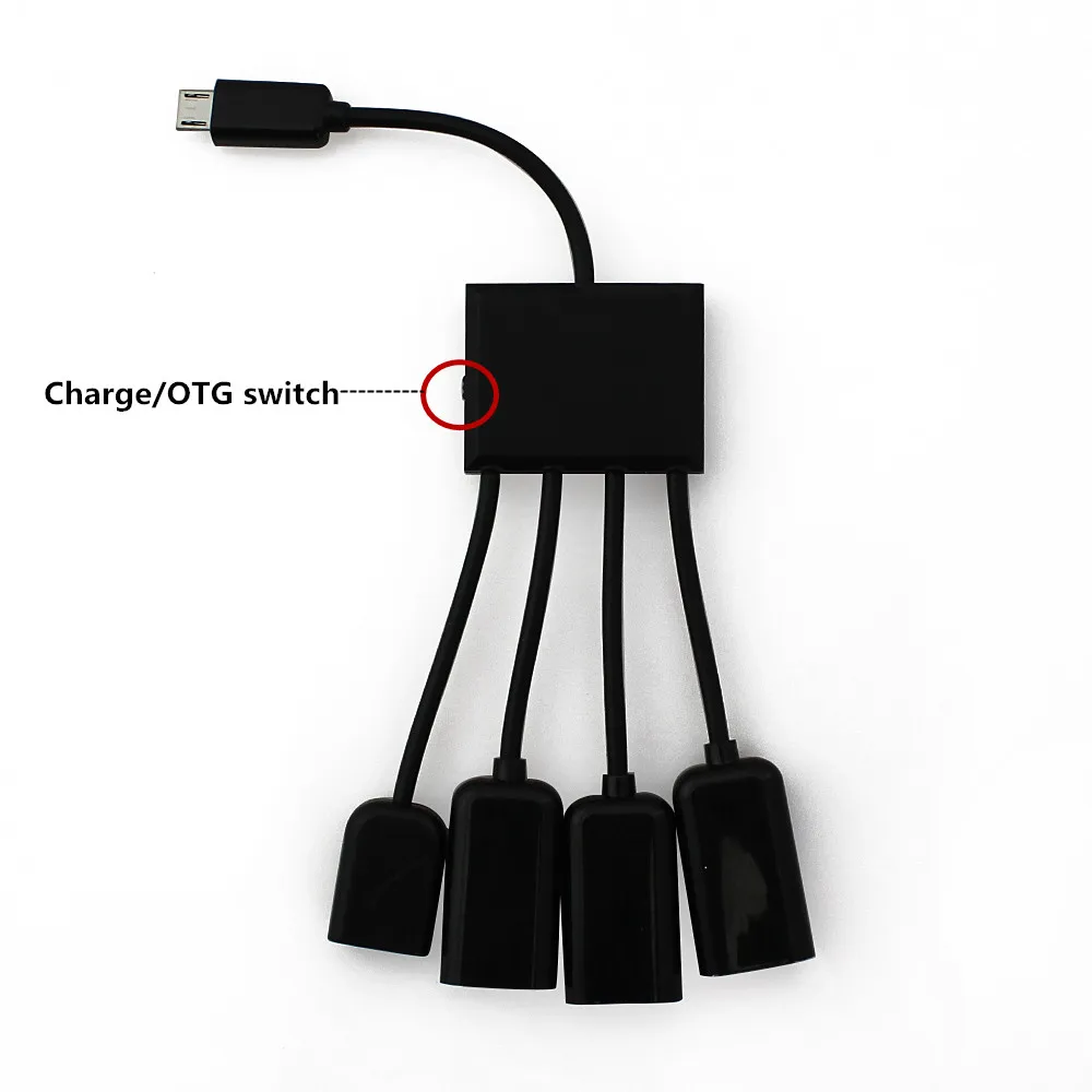 CHYI 4 порта USB 2,0 концентратор 4 в 1 микро USB хост OTG кабель зарядный концентратор Шнур адаптер сплиттер для Android телефон планшет Usb накопители