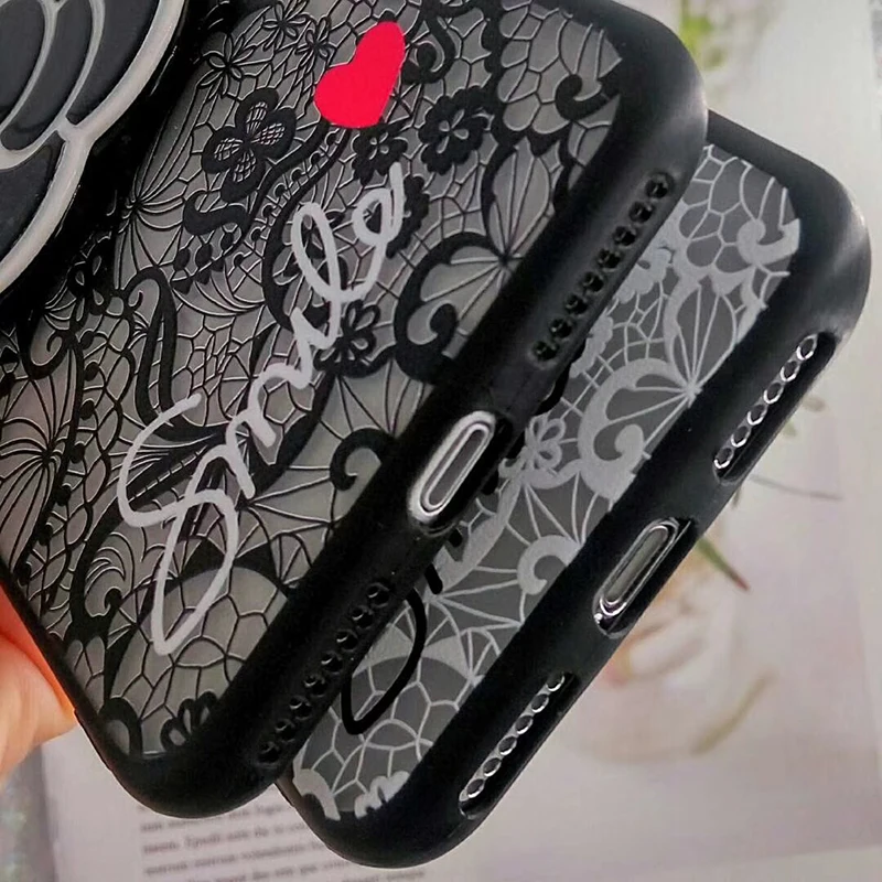 3D Luxury Flower Patterned Mirror Case For iPhone 8 7 7Plus 6 6s Case Lace Silicone Soft Case For iPhone 6 S 6s 7 8 Plus X Cover (9)