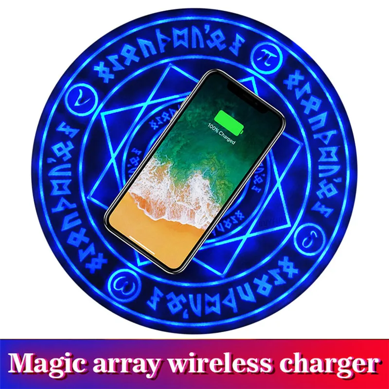 

Magic Array Wireless Charger Pad 5w 10w Qi Fast Ultra Slim Wireless Charging Pad for iPhone 7 8 Plus X XR Xs Max Samsung S9 S8