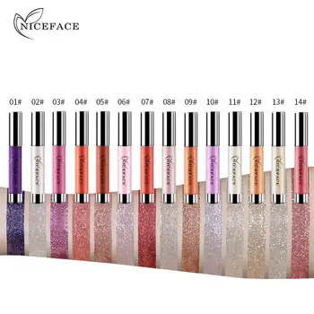

NICEFACE 14 Color Set Metallic Lip Gloss Long Lasting Without Fading Metallic Glitter Liquid Lipstick Women Lips Makeup