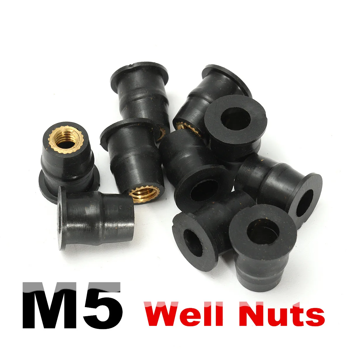 10x M5 L=14mm fit 10mm hole well nuts rawl plugs grommets nut 