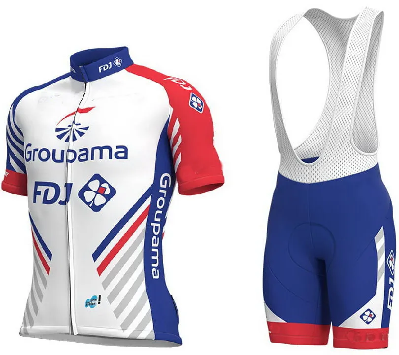 

2018 Groupama Fdj Team Men Cycling Jersey Short Sleeve Bicycle Clothing With Bib Shorts Quick-Dry Riding Bike Ropa Ciclismo