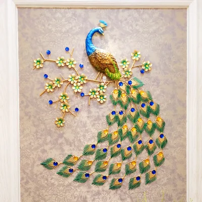 Reloj de pared de pavo real, reloj de cuarzo creativo silencioso para sala de estar, reloj de pared europeo para el hogar Reloj de pared de pavo real, reloj de cuarzo creativo silencioso para sala de estar, reloj de pared europeo para el hogar