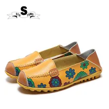 Женская обувь Эспадрильи натуральная кожа сникерсы повседневная женская обувь без шнуровки женская обувь на плоской подошве прогулочная обувь желтый низкий каблук Мокасины Footwea