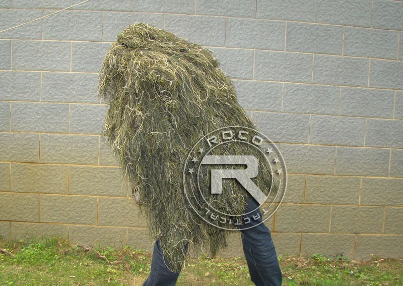 ROCOTACTICAL легкий Ghillie пончо тактический Снайпер Ghillie Топ для страйкбола пейнтбола военный Ghillie пончо костюм Лесной