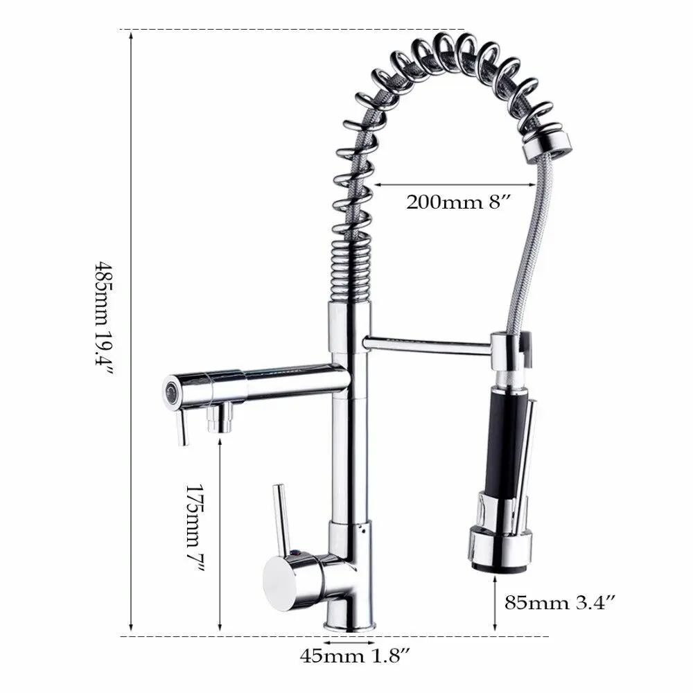 Chrome Kitchen Faucet Single Handle Sink Pull Down Spray Mixer Tap 360 Swivel Handheld Shower Kitchen Faucets