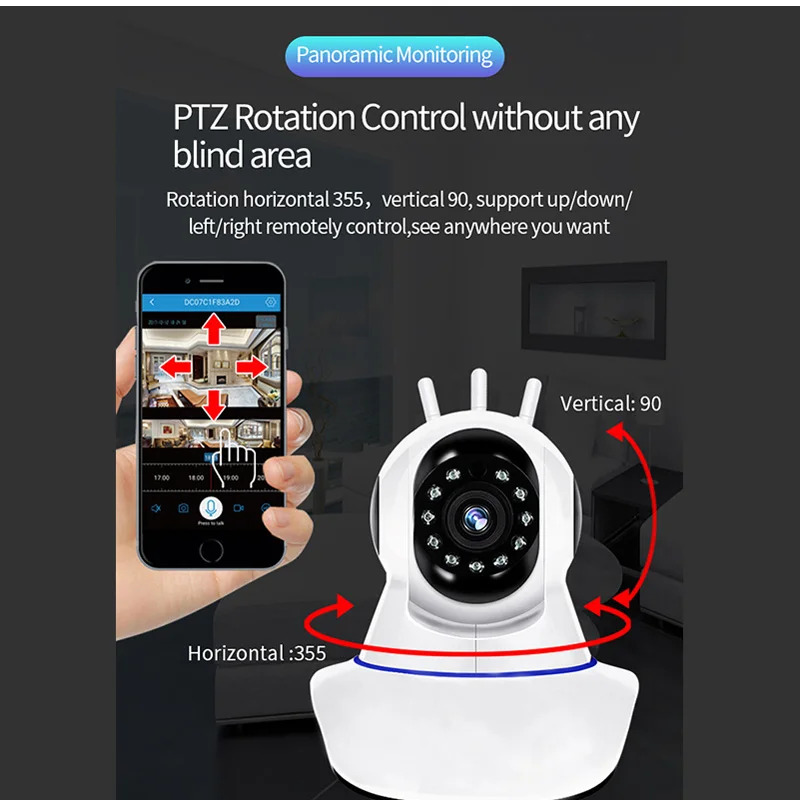 Три телевизионные антенны Беспроводная wi-fi-камера интеллектуальная сеть удаленного мобильного телефона HD ночное видение бытовой