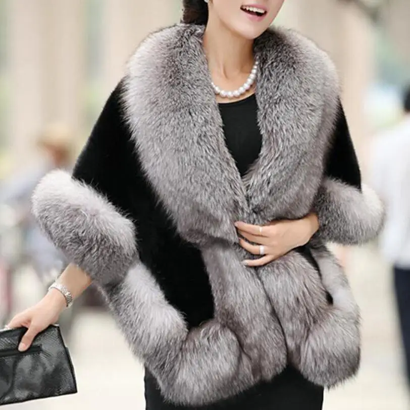 2020 New Fashion brand Europe Women Winter Faux Fur Coat Thick Warm