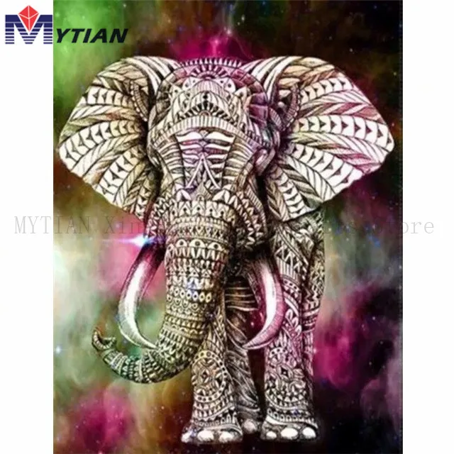 18100560 Elephant,Mandala Pattern,DIY 5D Diamond Painting Kit,Diamond Embroidery Mosaic Paint Rhinestone Home Decoration Wall Stickers