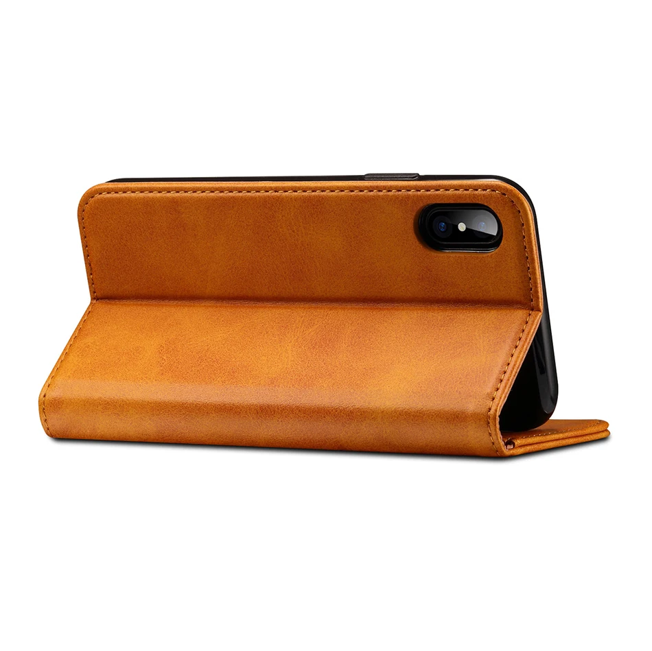 !ACCEZZ Luxury Leather Phone Case Card Pocket Full Protective Cover For iphone X XS MAX XR Wallet Flip Cases Shell Stand Holder (6)