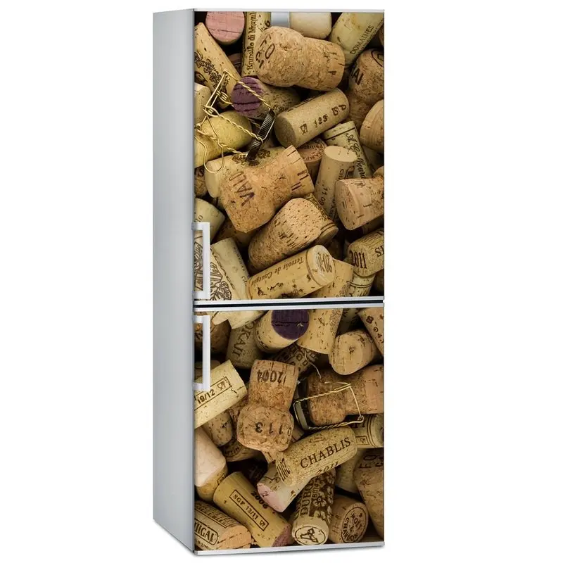 

DIY Wine corks Waterproof SelfAdhesive Refrigerator Sticker Door Cover Wallpaper kitchen wall sticker