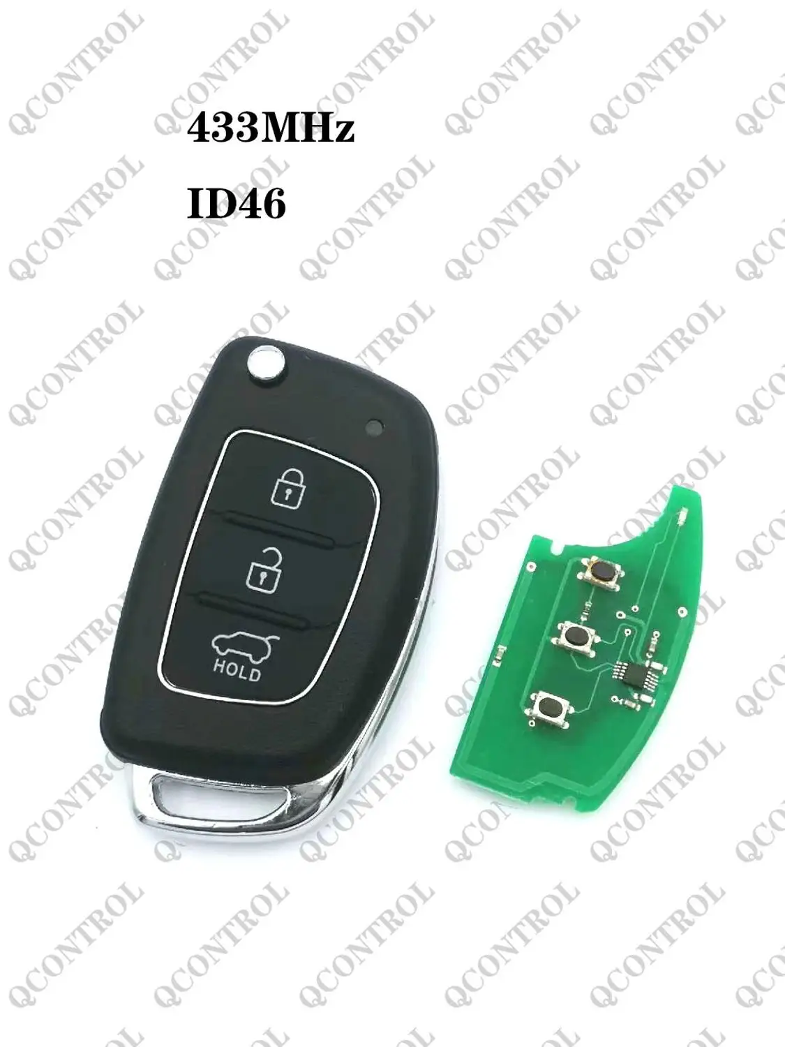 

QCONTROL Car Remote Key Suit for HYUNDAI ELANTRA with ID46 chip 433MHz