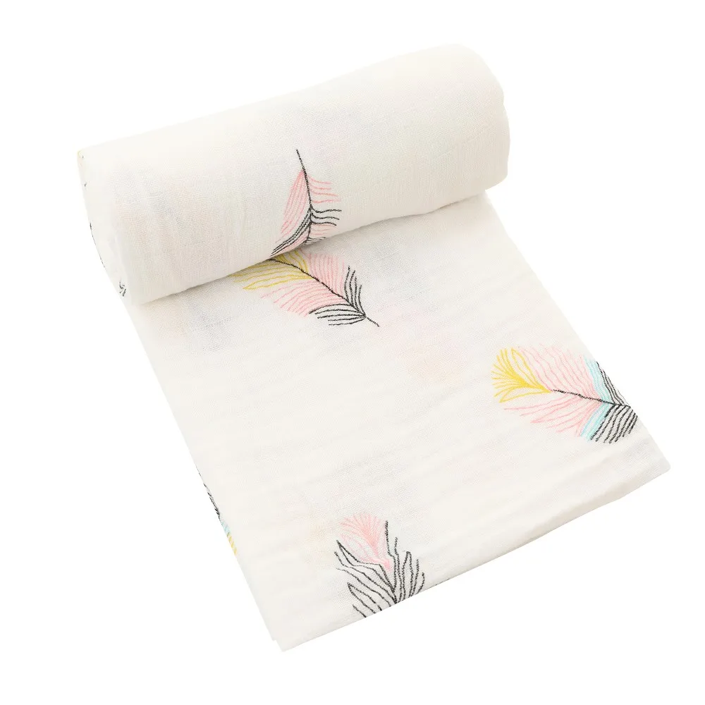 Muselina algodón bebé Swaddles suave recién nacido mantas de baño de gasa para bebé saco de dormir funda para cochecito - Цвет: SMA0010