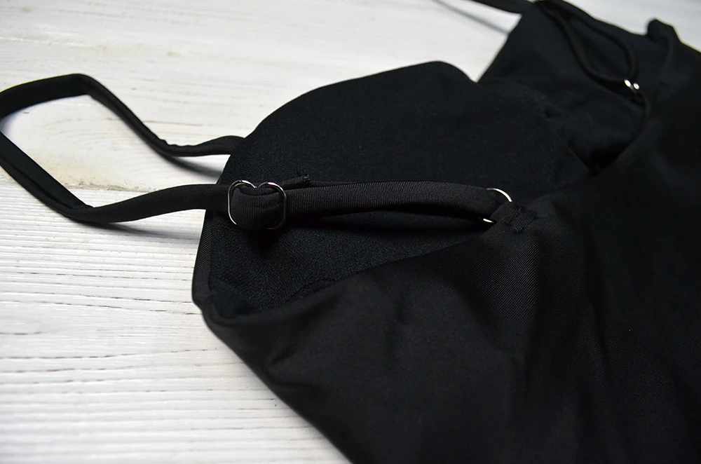 Sexy Tanga Um Pedaço Swimsuit Bandage Preto