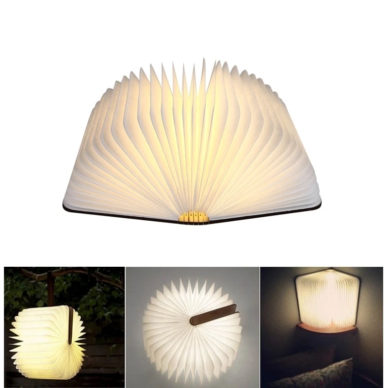 

Artpad Foldable Paper Magical Book Lamp USB Rechargeable 360 Degree Rotatable Wood LED Desk Book Light Creative Birthday Gift