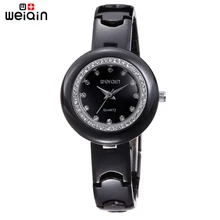 WEIQIN D’origine Robe Haute Qualité Montres Pour Femmes Femme D’affaires de Bureau Montre Élégant Cristal de Diamant De Mode Reloj Mujer