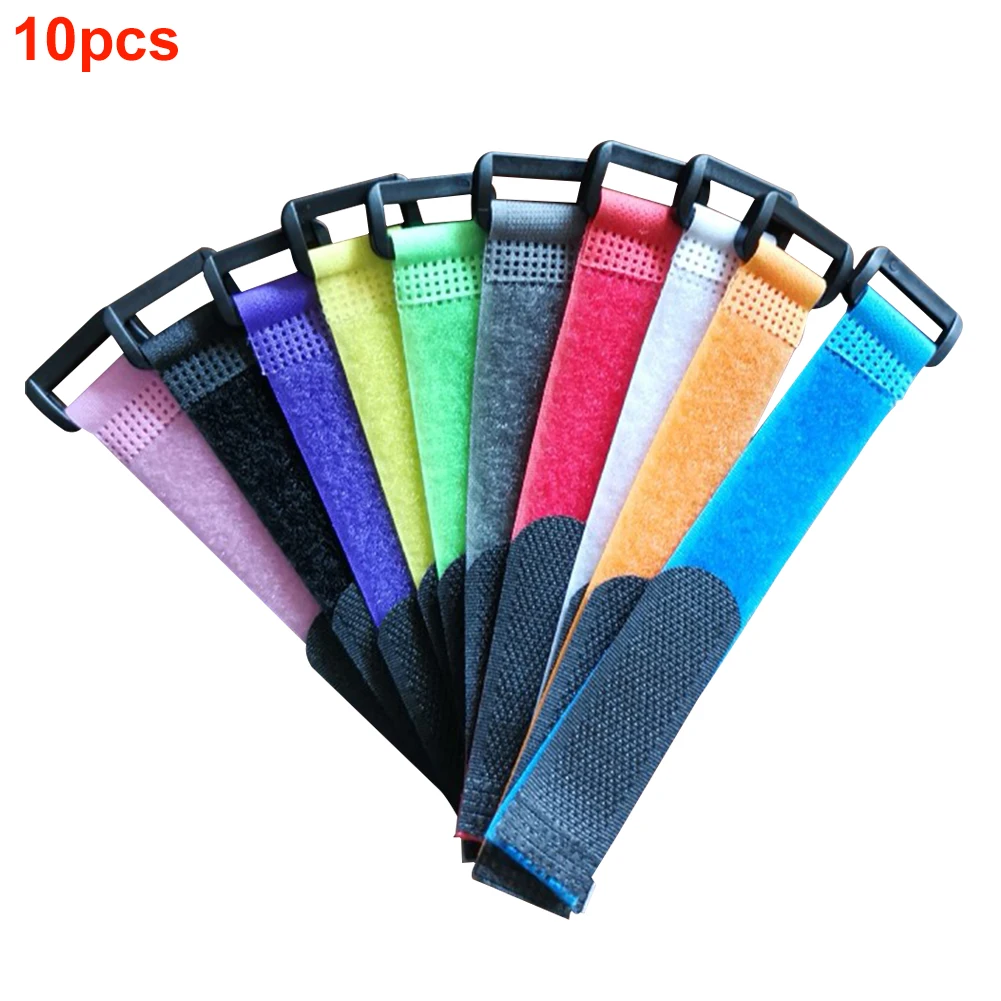 

10pcs Portable Anti-slip Fishing Rod Band Adjustable Belt Holder Wrap Tool Fixing Tie Magic Sticker Reusable Outdoor Strap Nylon