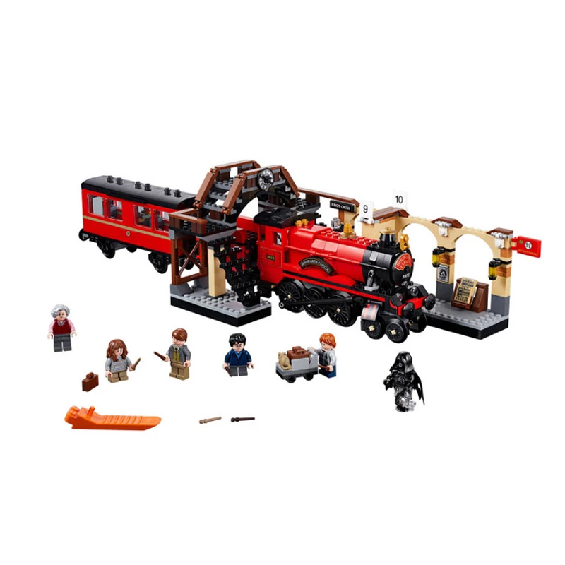 

New Harri Magic Potter Hogwar Express Train Compatible Harri Movie Potter 75955 Building Blocks Bricks Christmas Toys Gifts