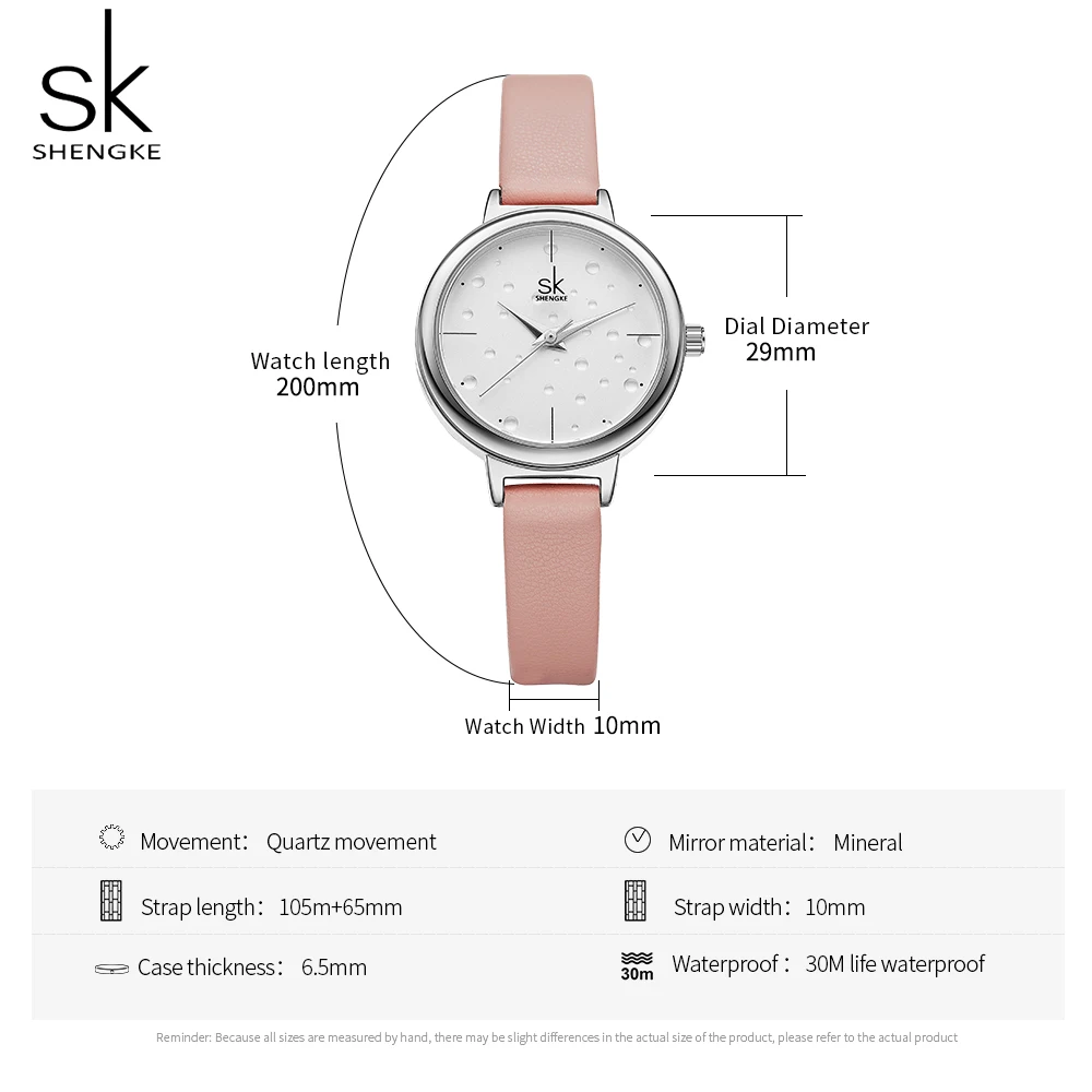 Shengke модные простые кожаные женские часы Дамская мода повседневная одежда кварцевые часы женский подарок Montre Femme Reloj Mujer