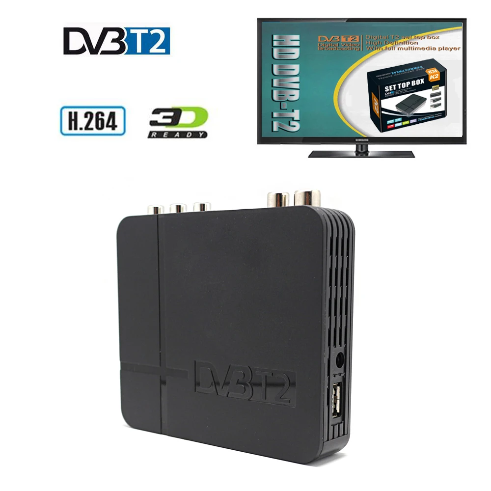 FTA 1080P MPEG4 DVB T2 Digital TV Box Terrestrial Tuner DVB T2 Receptor