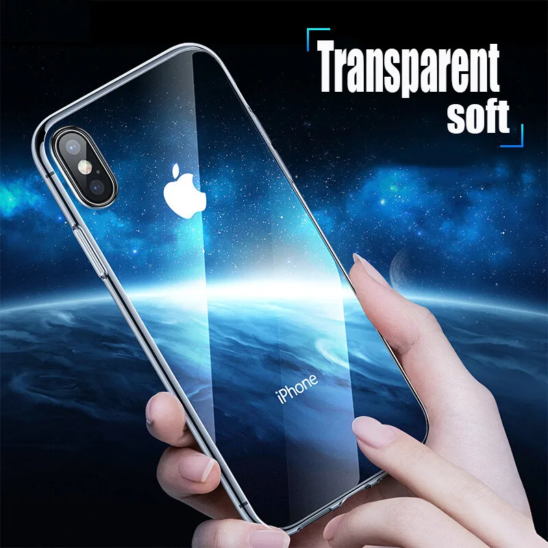 

Ultra Thin Transparent Case For iPhone X XS Max XR Cases Clear Soft TPU Cover For iPhone 7 8 6 plus 5 5s SE Phone Case protect