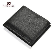 Difenise new Design Short Men’s short wallets England style luxury The first layer vegetable tanning cowhide Genuine Leather