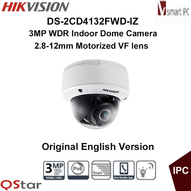 Hikvision Original English Version DS 2CD4132FWD IZ 3MP WDR Indoor Dome