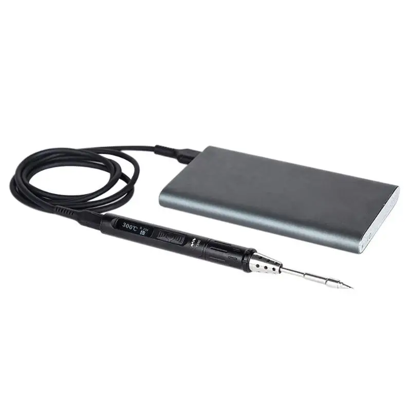 

TS80 Mini Portable Electric Soldering Iron Adjustable Temperature Digital Solder Station OLED Display USB Type C Power Jack