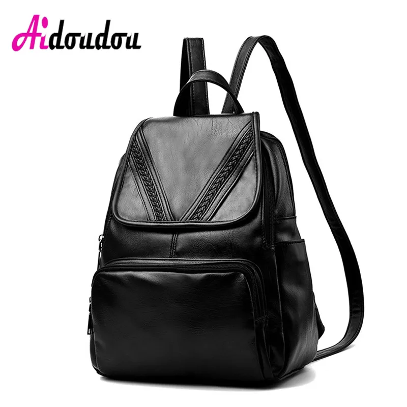 

Clearance- brand vintage women backpack nubuck leather+PU school backpacks for teenage girls