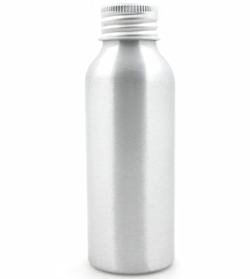 

100ml aluminum Bottles, empty round sliver metal bottle with lined gold/silver aluminum cap