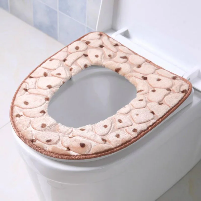 Winter warm Goose soft stone blanket Zipper toilet seat cover bathroom